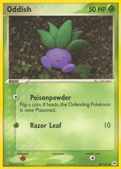 Oddish 68/101 Common card from Hidden Legends
