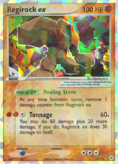 Regirock ex 98/101 Rare Holo EX card from Hidden Legends