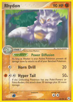 Rhydon 46/101 Uncommon card from Hidden Legends