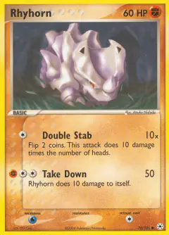 Rhyhorn 70/101 Common card from Hidden Legends