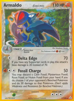 Armaldo δ 1/110 Rare Holo card from Holon Phantoms