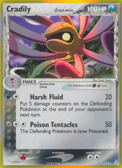 Cradily δ 2/110 Rare Holo card from Holon Phantoms