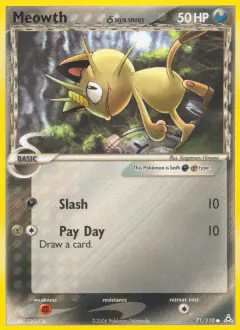 Meowth δ 71/110 Common card from Holon Phantoms
