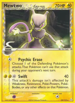 Mewtwo δ 24/110 Rare card from Holon Phantoms
