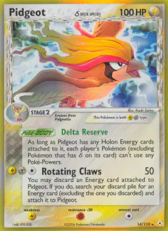 Pidgeot δ 14/110 Rare Holo card from Holon Phantoms