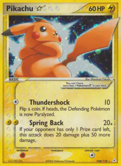 Pikachu ★ 104/110 Rare Holo Star card from Holon Phantoms