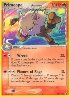 Primeape δ 50/110 Uncommon card from Holon Phantoms