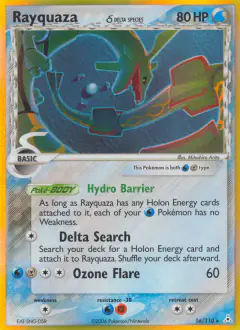 Rayquaza δ 16/110 Rare Holo card from Holon Phantoms