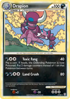 Drapion 4/102 Rare Holo card from HS—Triumphant