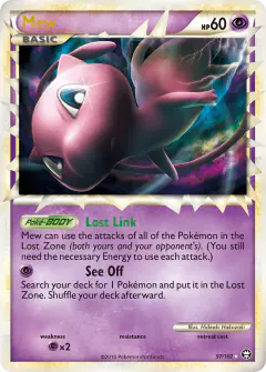 Mew 97/102 Rare Prime card from HS—Triumphant