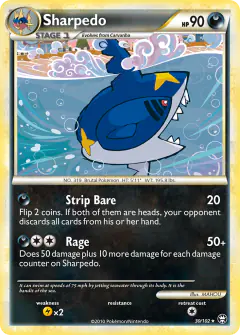 Sharpedo 30/102 Rare card from HS—Triumphant