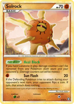 Solrock 9/102 Rare Holo card from HS—Triumphant