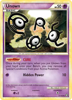 Unown 51/102 Uncommon card from HS—Triumphant