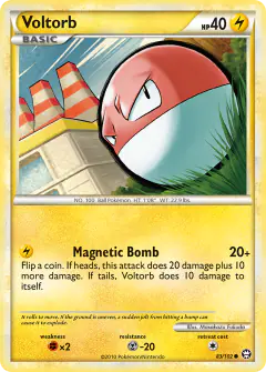 Voltorb 83/102 Common card from HS—Triumphant