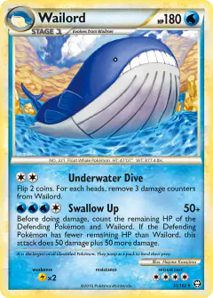 Wailord 31/102 Rare card from HS—Triumphant