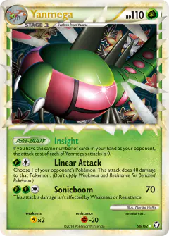 Yanmega 98/102 Rare Prime card from HS—Triumphant