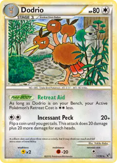 Dodrio 11/90 Rare card from HS—Undaunted