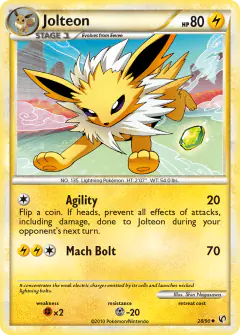Jolteon 28/90 Uncommon card from HS—Undaunted