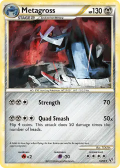 Metagross 18/90 Rare card from HS—Undaunted