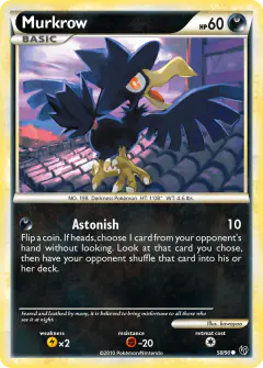 Murkrow 58/90 Common card from HS—Undaunted