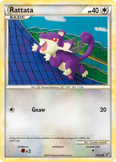 Rattata 64/90 Common card from HS—Undaunted