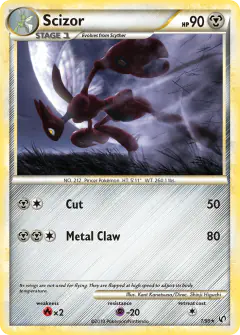 Scizor 7/90 Rare Holo card from HS—Undaunted