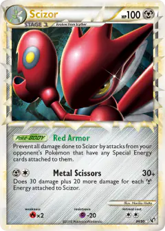 Scizor 84/90 Rare Prime card from HS—Undaunted