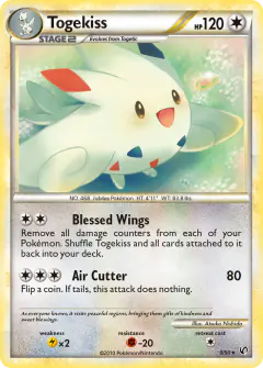 Togekiss 9/90 Rare Holo card from HS—Undaunted
