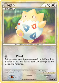 Togepi 70/90 Common card from HS—Undaunted