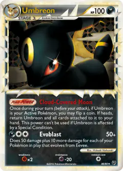 Umbreon 86/90 Rare Prime card from HS—Undaunted