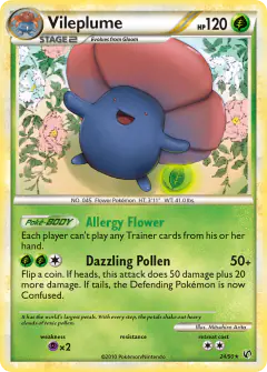 Vileplume 24/90 Rare card from HS—Undaunted