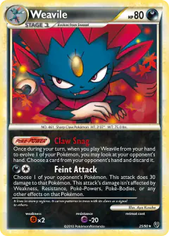 Weavile 25/90 Rare card from HS—Undaunted