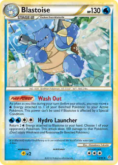Blastoise 13/95 Rare card from HS—Unleashed