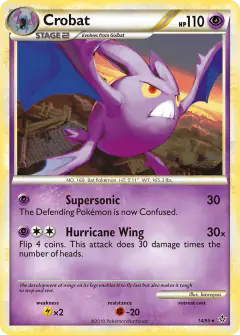 Crobat 14/95 Rare card from HS—Unleashed