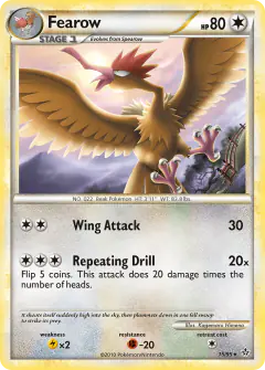 Fearow 15/95 Rare card from HS—Unleashed