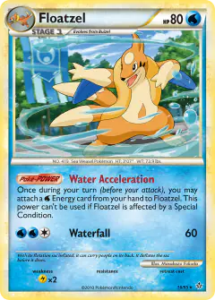 Floatzel 16/95 Rare card from HS—Unleashed