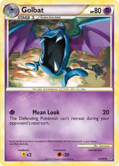 Golbat 30/95 Uncommon card from HS—Unleashed