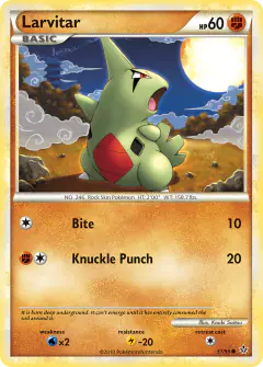 Larvitar 51/95 Common card from HS—Unleashed