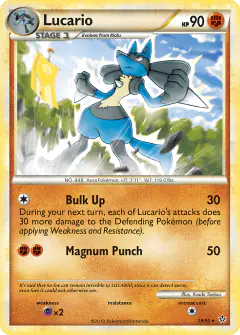Lucario 19/95 Rare card from HS—Unleashed