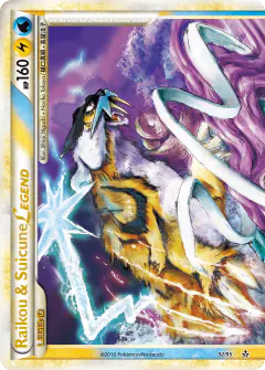 Raikou & Suicune LEGEND 92/95 LEGEND card from HS—Unleashed
