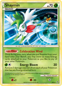 Shaymin 8/95 Rare Holo card from HS—Unleashed