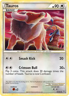 Tauros 41/95 Uncommon card from HS—Unleashed