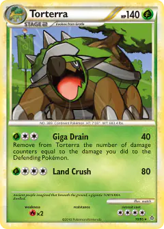 Torterra 10/95 Rare Holo card from HS—Unleashed