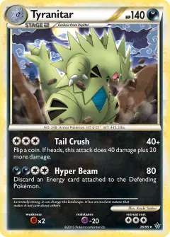 Tyranitar 26/95 Rare card from HS—Unleashed