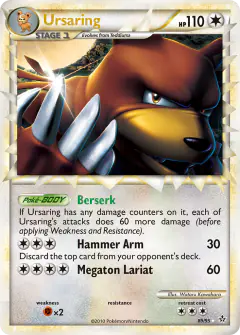 Ursaring 89/95 Rare Prime card from HS—Unleashed