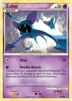 Zubat 70/95 Common card from HS—Unleashed