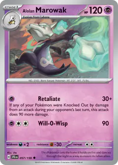 Alolan Marowak 057/159 Uncommon card from Journey Together