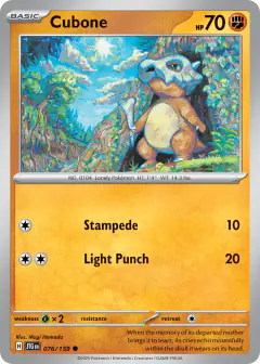 Cubone 076/159 Common card from Journey Together