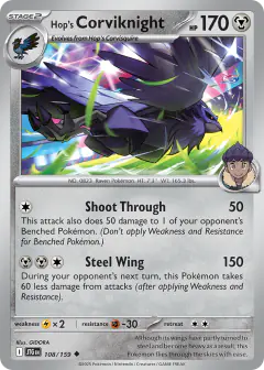 Hop's Corviknight 108/159 Uncommon card from Journey Together