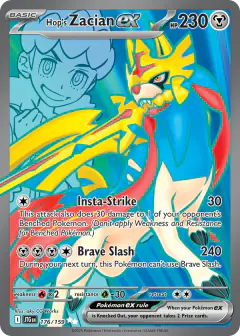 Hop's Zacian ex 176/159 Ultra Rare card from Journey Together